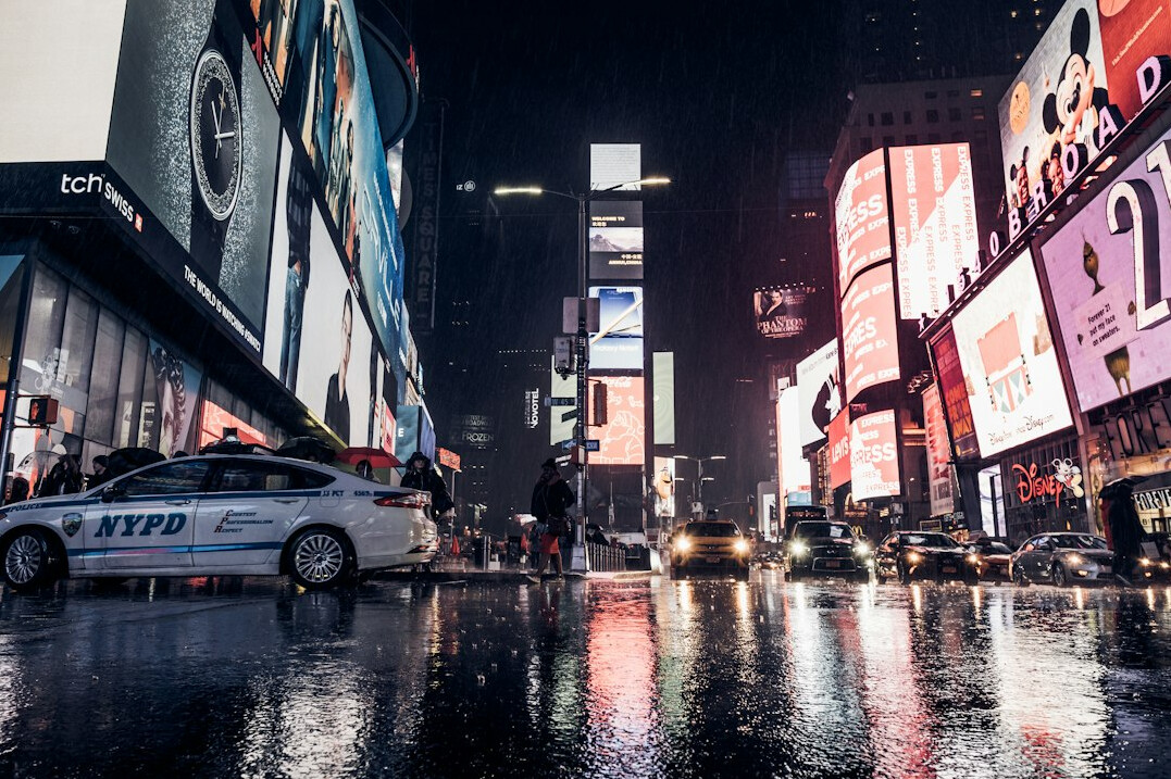 billboard in city street